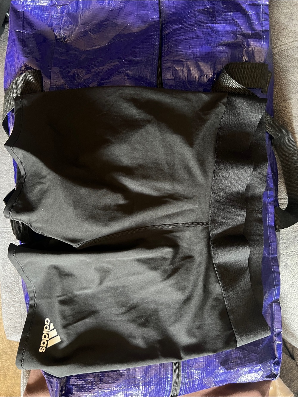 adidas Black Athletic Shorts with White Logo